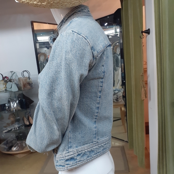 L*EXTRA 25% OFF* GAP Mandarin Collar Denim Jacket - Picture 9 of 12